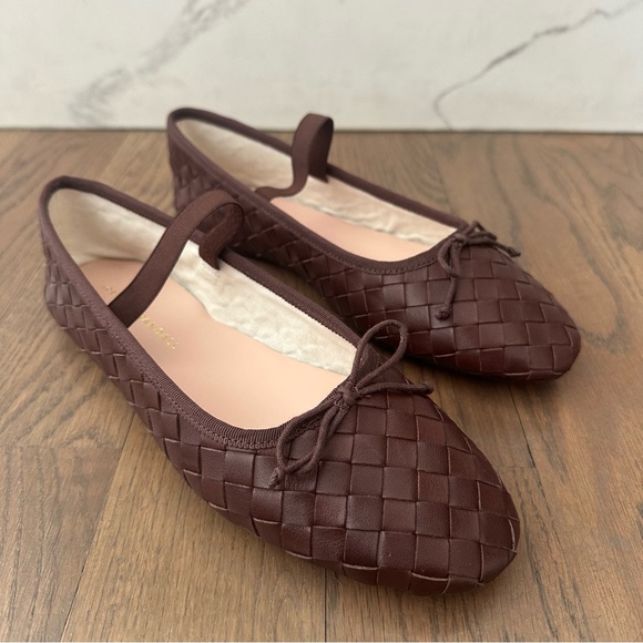 New Loeffler Randall Leonie Woven Soft Ballet Flats in Espresso Brown Size 7.5B - Picture 6 of 8